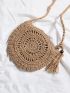 Minimalist Tassel Decor Straw Bag