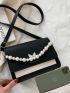 Mini Two Tone Faux Pearl Decor Flap Square Bag