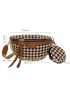 Houndstooth Graphic Saddle Bag With Coin Purse