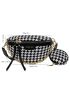 Houndstooth Graphic Saddle Bag With Coin Purse