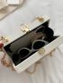 Bow & Faux Pearl Decor Chain Box Bag