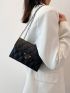 Minimalist Quilted Chain Flap Square Bag