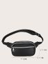 Litchi Embossed Zip Front Fanny Pack