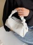 Minimalist Zipper Ruched Strap Bucket Bag