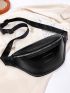 Litchi Embossed Zip Front Fanny Pack