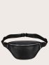 Litchi Embossed Zip Front Fanny Pack