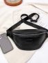 Litchi Embossed Zip Front Fanny Pack