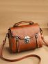 Retro Women Flap Shoulder Bag, Brown Crossbody Bag, Ladies Handbag