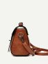 Retro Women Flap Shoulder Bag, Brown Crossbody Bag, Ladies Handbag