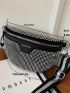 Letter Graphic Rhinestone Decor Fanny Pack