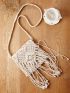 Mini Minimalist Fringe Decor Crochet Bag