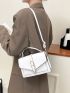 Minimalist Buckle Decor Flap Square Bag