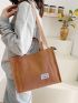 Autumn Winter Fashion Corduroy Messenger Bag, Handbag, Shoulder Bag, Letter Patch Top Handle Shopper Bag