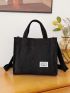 Letter Patch Top Handle Shopper Bag