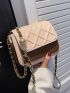 Mini Colorblock Quilted Chain Flap Square Bag