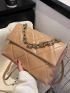 Quilted Chain Flap Square Bag