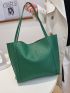 Crocodile Embossed Shoulder Tote Bag With Inner Pouch