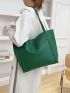 Crocodile Embossed Shoulder Tote Bag With Inner Pouch