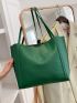 Crocodile Embossed Shoulder Tote Bag With Inner Pouch