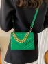 Chevron Chain Flap Square Bag