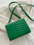 Chevron Chain Flap Square Bag