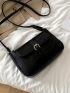 Buckle Decor Flap Crossbody Bag