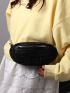 Rhinestone Decor Chain Panel Fanny Pack