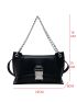 Minimalist Release Buckle Decor Flap Square Bag