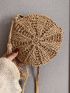 Tassel Decor Straw Circle Bag