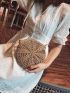 Tassel Decor Straw Circle Bag