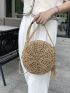 Tassel Decor Straw Circle Bag