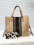 Striped Pattern Top Handle Tote Bag