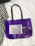 Clear Letter Graphic Tote Bag