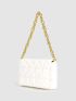 Minimalist Quilted Chain Decor Square Bag
