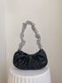 Rhinestone Decor Ruched Bag