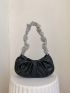 Rhinestone Decor Ruched Bag