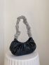 Rhinestone Decor Ruched Bag