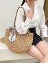 Twilly Scarf Decor Straw Bag