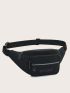 Letter Graphic Zipper Front Fanny Pack