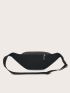 Letter Graphic Zipper Front Fanny Pack