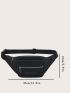 Letter Graphic Zipper Front Fanny Pack