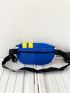 Letter Graphic Colorblock Waist Bag