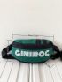 Letter Graphic Contrast Binding Waist Bag