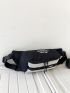 Letter Graphic Colorblock Waist Bag