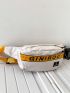 Letter Graphic Knot Decor Waist Bag