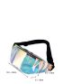 Holographic Zipper Front Fanny Pack