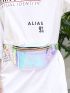 Holographic Zipper Front Fanny Pack