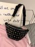 Studded Decor Chain Waist Bag