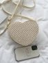 Mini Heart Design Straw Bag