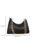 Crocodile Embossed Chain Baguette Bag